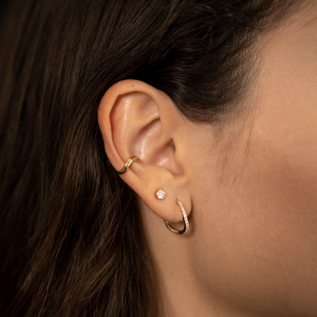 earcff clara en or 18 cts ondulation vague choix de la couleur or